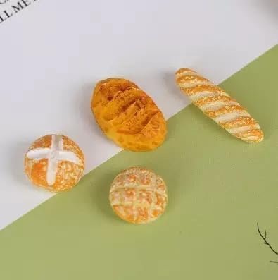 8 Pcs 1/12 Miniature Bread Set, Miniature Bread Dollhouse Decoration Accessories Resin Mix Bakery Bread Mini House Food Decoration Accessories Dollhouse Décor