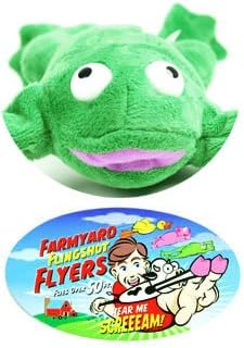 Playmaker Toys - Flying Screaming Flingshot Slingshot Animal Novelty Plush Doll Toy, Launches up to 50 Feet (Frog)