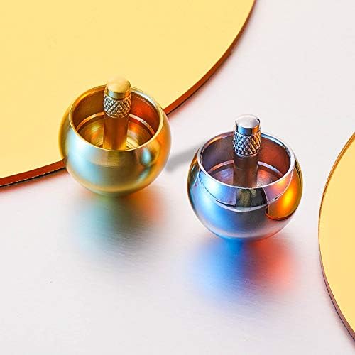Skylety 2 Pieces Metal Spinning Top Aluminum Flip Over Top Spinner Gyroscope Stainless Steel Toy for Adults Kill Time Stress Anxiety Gift(Gold, Silver)