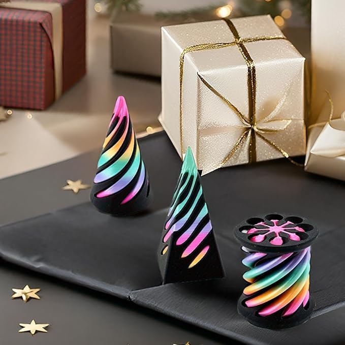 Valentines Day Gift for Kids 3 Packs Impossible Cone,Impossible Cones passthrough Impossible Pyramid for Relaxing,Spiral Fidget Toy Birthday for Adults & Kids