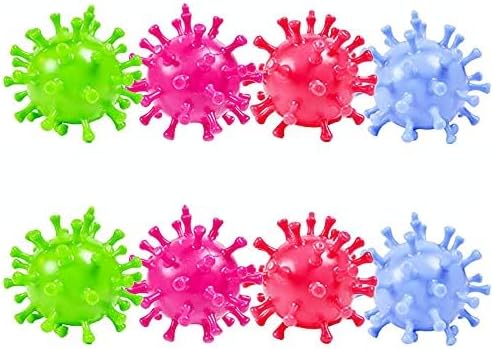 Pack of 8 Strange New Vent Toy Virus Ball TPR Decompression Vent Beads Hand Pinched Ball (Random Color)