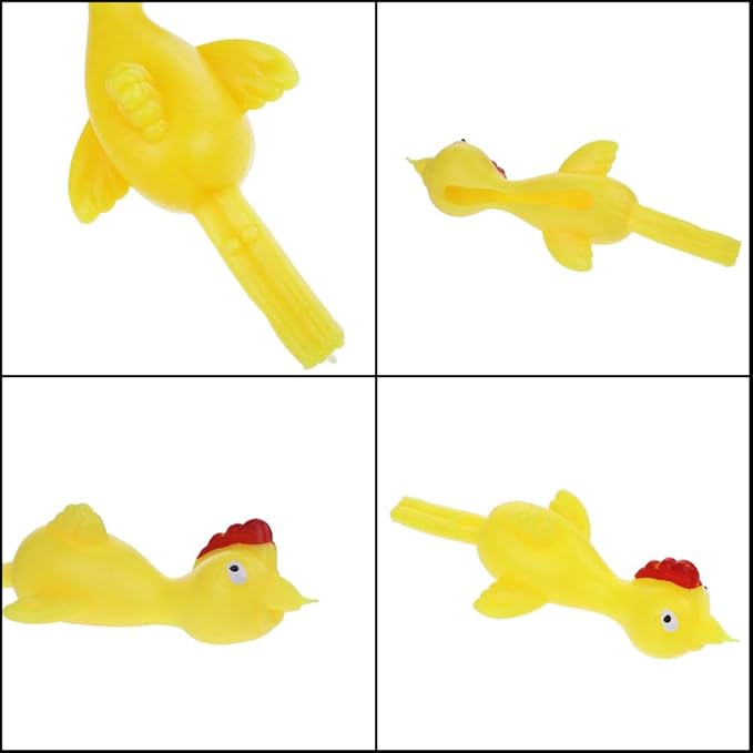 CCINEE 24 PCS Slingshot Chicken Rubber Flickin Chicken Game for Kids Party Favor Gifts