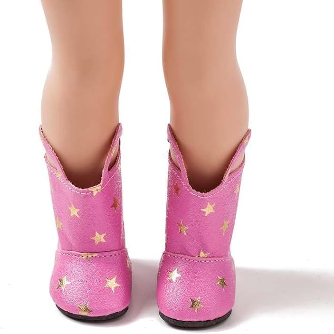 6 Pairs Doll Shoes Fits 14.5 Inch Doll American Wellie Wishers Dolls 100% Get Boots Doll Accessories