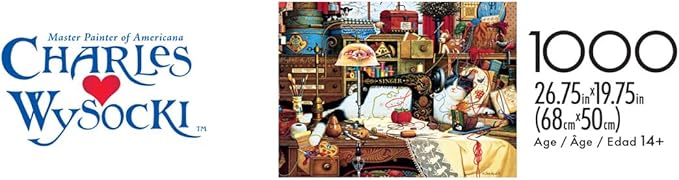 Buffalo Games - Charles Wysocki - Maggie The Messmaker - 1000 Piece Jigsaw Puzzle for Adults - Challenging Puzzle Perfect for Game Nights