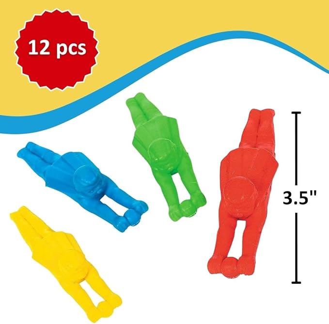 Fun Express - Stretchable Flying Superheros - Toys - Value Toys - Sticky & Stretch Toys - 12 Pieces