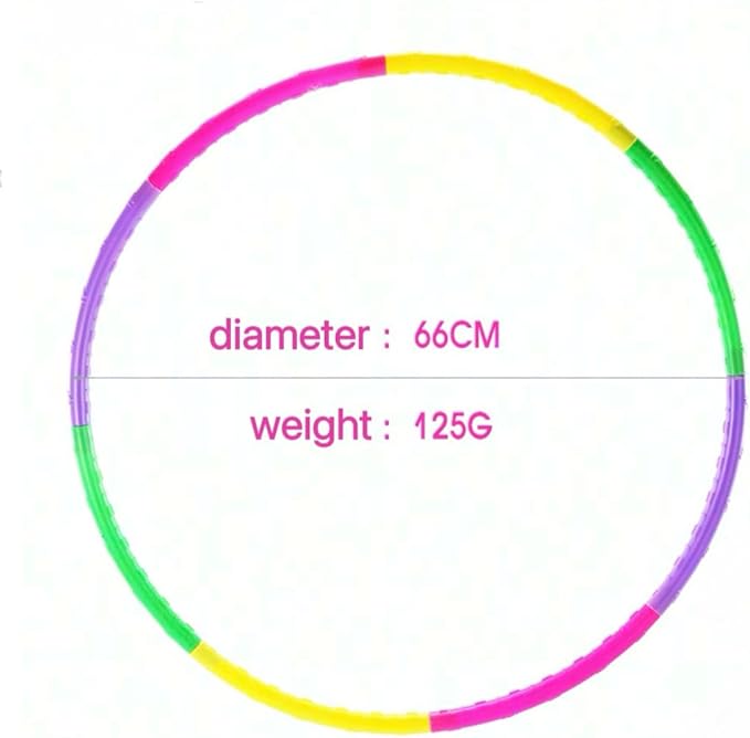 Exercise Hoop for Kids,Detachable and Adjustable Weight Kids Exercise Hoop, Multicolor Plastic Sports Play Hoop