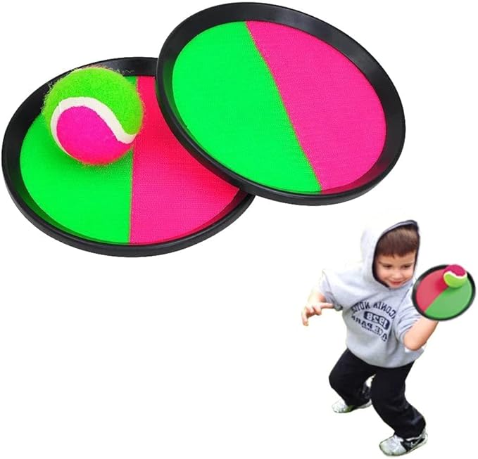 Pitch N Catch Ball Game Pack Indoor and Outdoor Mitt Pitch N Catch Paddle Ball Set (1 Pack)