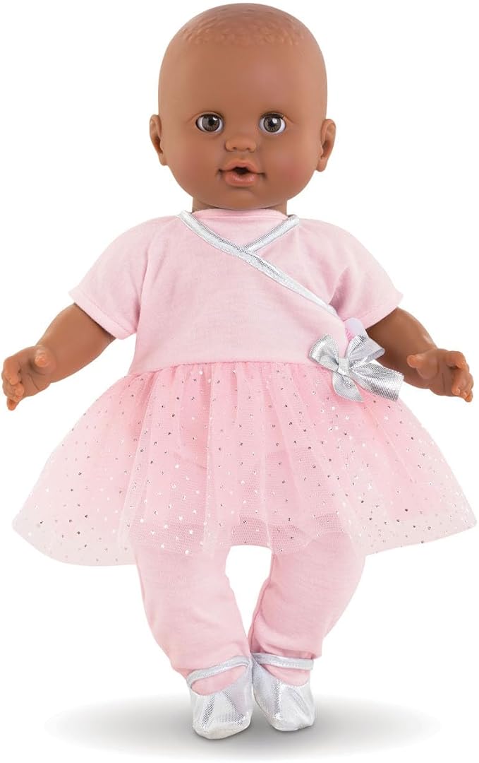 Corolle Sport Dance Baby Doll Outfit Set - Premium Mon Grand Poupon Baby Doll Clothes and Accessories fit 14" Dolls , Pink
