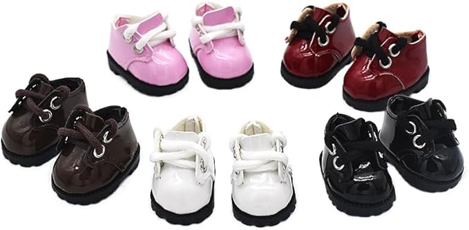 Premium Doll Shoes for Lububu, 15cm 17cm Dolls Accessories, Mini Leather Shoes Fashion Dress Up Doll Shoes Replacement (1, Oxford - White)
