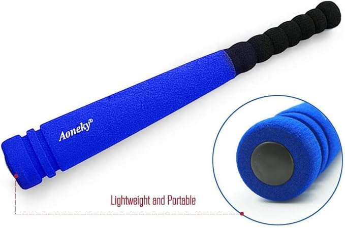 Aoneky 16.5 Inch Mini Foam Baseball Bat for Toddlers 1-3 Years Old, Soft Lightweight T-Ball Bat Toy for Kids, Indoor Outdoor Safe Play, Beginner First Bat, Blue