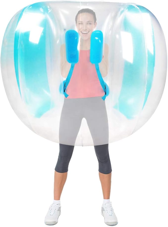 2 Pack Inflatable Bumper Balls for Adults (4ft/1.2m) Giant Sumo Balls Body Bumpers Balls Buddy Zorb Ball Outdoor Toys for Kids Yard Human Bubble Ball Hamster Ball(Red+Blue, 48inch)