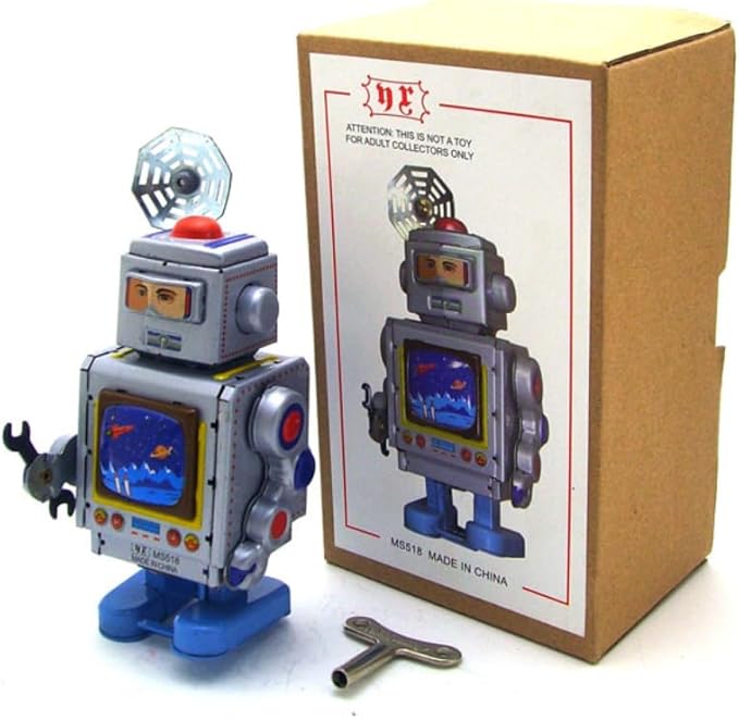 Charmgle Aerospace Robot Tin Toy Wind-up Walking Robot Adult Collection Retro Toy Gifts Party Favor Home Decoration