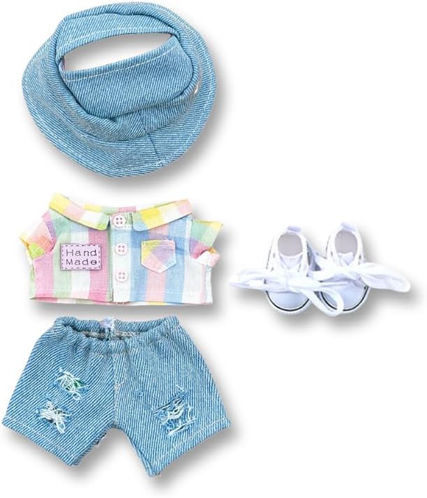 17cm Doll Clothes - 4 Set 17cm Doll Outfit & Accessories,17cm Doll Daily Set,hat+Clothes+Pants+Shoes(Style-b (No Doll))