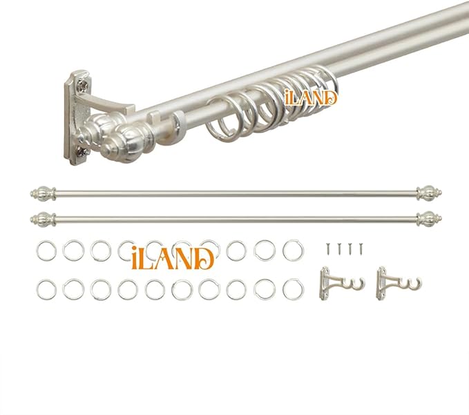 iLAND Dollhouse Accessories on 1/12 Scale, Dollhouse Decor of Curtain Rods (Luxury White)