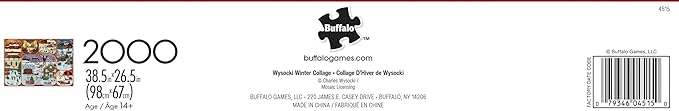 Buffalo Games – Silver Select Charles Wysocki Winter Collage 2000 Piece Jigsaw Puzzle Colorful Puzzle for Adults – Precision-Cut Pieces, Beautiful Artwork, and Hours of Relaxing Fun