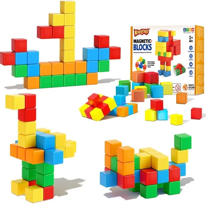 Magnetic Blocks for Kids Ages 3-5 4-8 Magnetic Building Blocks for Toddlers Magnet Cubes Sensory Creative Learning Toys Gift for Kids 3 4 5 6 7+Year Old Boys Girls Birthday
