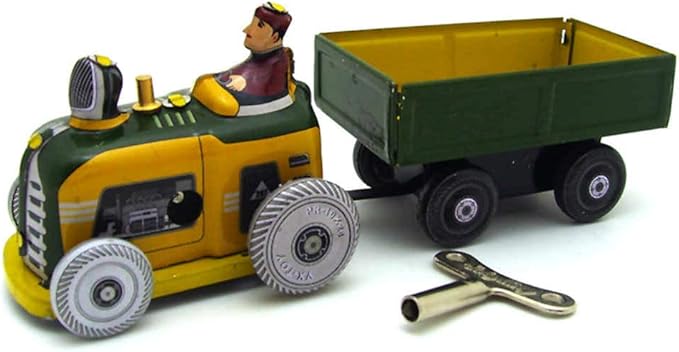 Charmgle Vintage Spring Wind Up Tractor Toy, Green, 5.3 x 2 x 2.4 inch, Over 16 Years Old