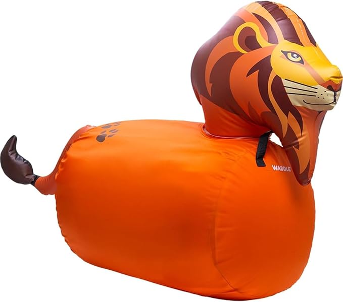 Waddle Hip Hoppers Large Bouncy Hopper Ride On Toys - Inflatable Hopping Animal Bouncer for Kids Girls & Boys, Easy Grip, Stable Base, Outdoor & Indoor, Supports Up to 250 Lbs, Ages 5 and Up (Lion)