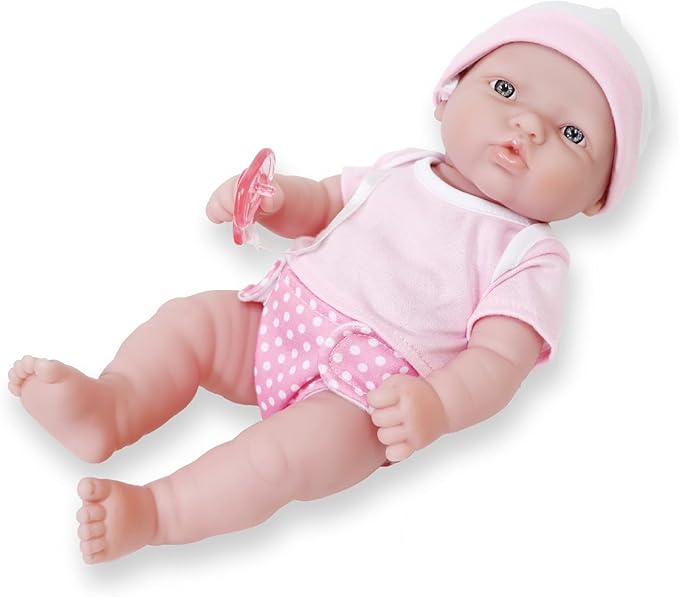 JC Toys - La Newborn Nursery | 25 Pieces Layette Deluxe Gift Set | 12" Life-Like Posable Vinyl Baby Doll w/ Accessories | Pink | Ages 2+ (18348)