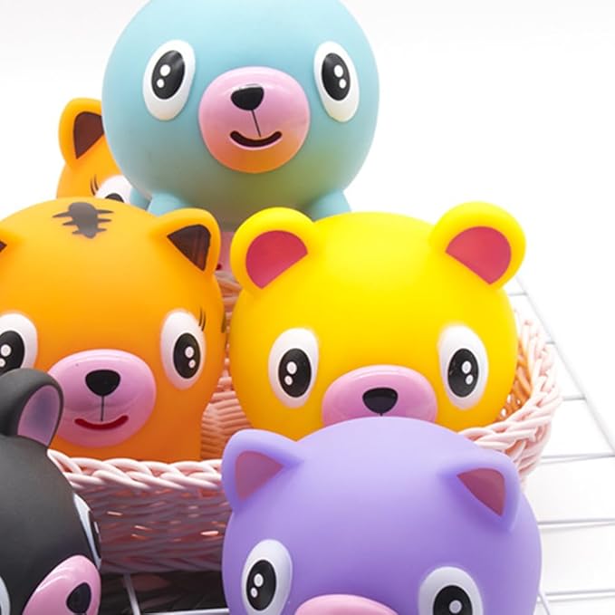 TOYANDONA Squeeze Toy for Kids - Bear Tongue Stick Out Animal Tongue Out Toy Squeeze Ball for Stress Relief Fun Kids Adults Birthday Party Favors Easter Basket Goodie Bag Stocking Stuffers, Yellow