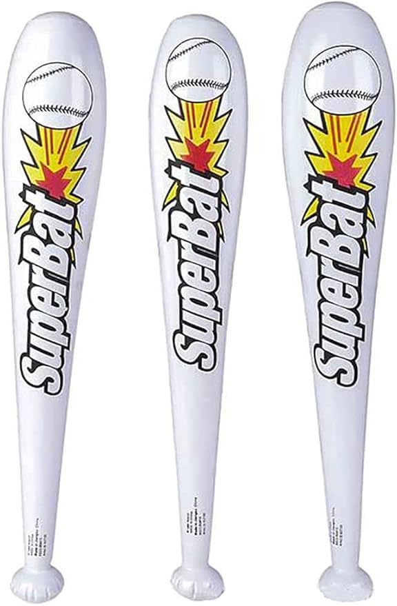 Inflatable Baseball Bats and Baseballs Set Includes 12-9 inch Inflate Baseballs, 12-24 Inch Baseball Bats