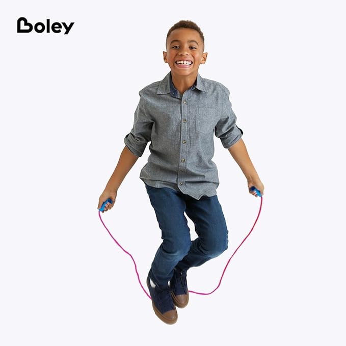 Boley Kids Jump Rope Set - 12 Pack, 7ft Durable Skipping Ropes with Non-Slip Handles for Boys & Girls, Fun Outdoor Activity, Assorted Vibrant Colors, Child-Safe Exercise Equipment