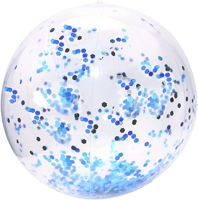 PENTA ANGEL Glitter Beach Ball 2PCS Inflatable Floatable Confetti Swimming Pool Party Ball Clear Sand Sport Ball for Outdoor Summer Beach Pool Water Play Party Favor