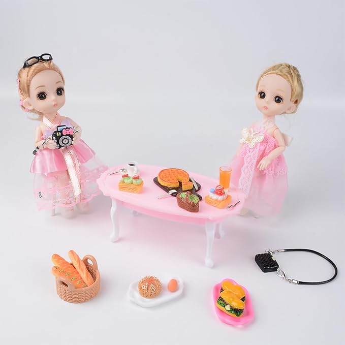 U-Zimikee 100 Pcs Dollhouse Mini Cosmetic Set,Miniature Bathroom Accessories,Mini Makeup Pretend Play Gifts for Girls,Jewelry Storage Case Shelf Handbag Camera Toiletries Dollhouse DIY Micro Scene