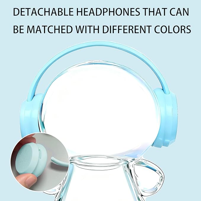 3D Printed Headphones Accessories for 17cm Doll(No Dolls),for Dolls 3.94-6.69inch(10-17cm) in Size,Suitable for Daily Display, Great As a Gift(Light Blue Headphones)