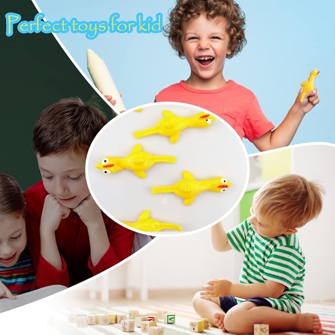 TCOTBE 10 Pack Slingshot Chicken,Slingshot Chicken Rubber Flick Flying Chicken,Funny Christmas, Flingers Stretchy Game for Boys and Girls Party Favor School Activity Fun Present