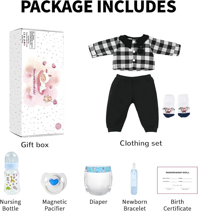 KSBD Reborn Baby Dolls - 20 inch Lifelike Realistic Baby Doll Boy, Real Life Baby Dolls with Soft Weighted Body, Real Newborn Baby Reborn Gift with Accessories for 3+ Years Old Kids
