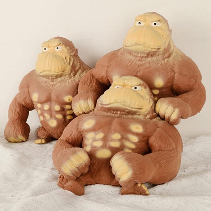 Stretchy Glue-Sand Filled Rubber Gorilla, Latex Gorilla Soft Decompression Doll Toy,Squishy Monkey Toy, Animal High-Elastic Stretchable, Decompression Toy for Adults and Children (Gorilla-XL)