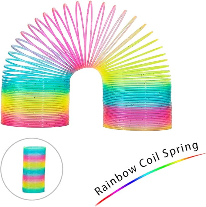 Magic Giant Rainbow Coil Toy - Jumbo Classic Multicolor Coil Spring Toy for Boys and Girls Birthday Christmas Party(4.2 x 4.2 inch)