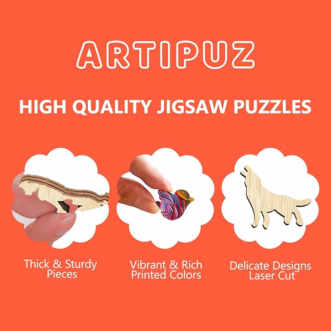Wooden Puzzles for Adults - Stained Glass Phoenix Wooden Puzzle, Unique Shape Wood Jigsaw Puzzle for Adults, Wood Puzzles Adult, Gifts for Family, Wall Art Home Decor (100pcs 8.5 * 8.5in S)