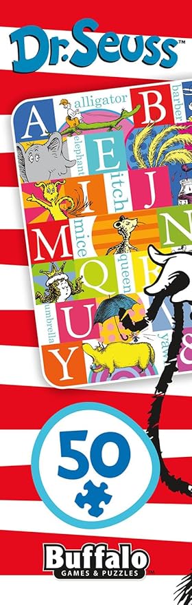 Buffalo Games Dr. Seuss Alphabet 50 PC Floor Puzzle - Family Fun Extra Large Jigsaw - Finished Size is 3' x 2'