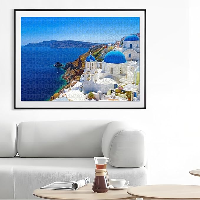 1000 Piece Jigsaw Puzzles for Adults Teens Kids - Fine Art Challenging, Aegean Sea 1000Pcs Puzzle, Family Game Gift, Size 27"x20"