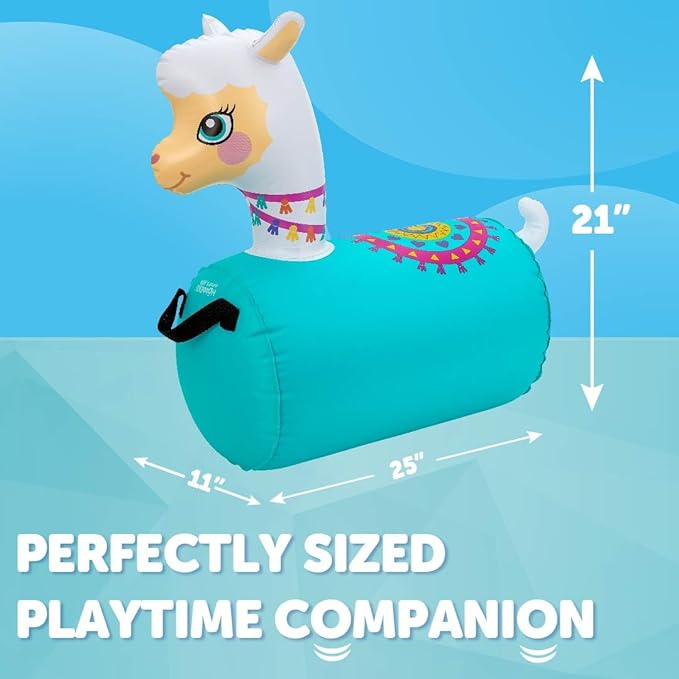 WADDLE Hip Hopper Inflatable Hopping Animal Bouncer Llama, Ages 2 and Up, Supports Up to 85 Pounds