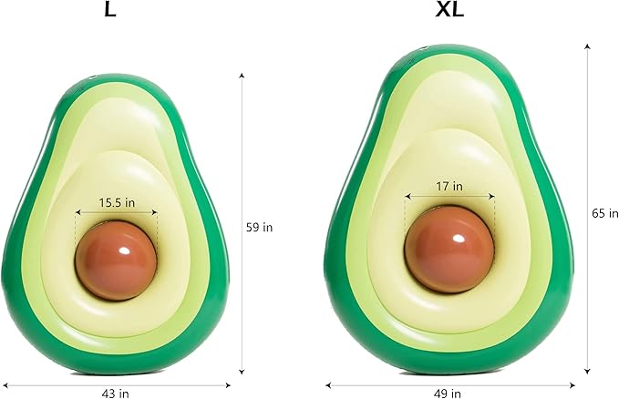 Jasonwell Inflatable Avocado Pool Float Floatie with Ball Water Fun Large Blow Up Summer Beach Swimming Floaty Party Toys Lounge Raft for Adults (L)