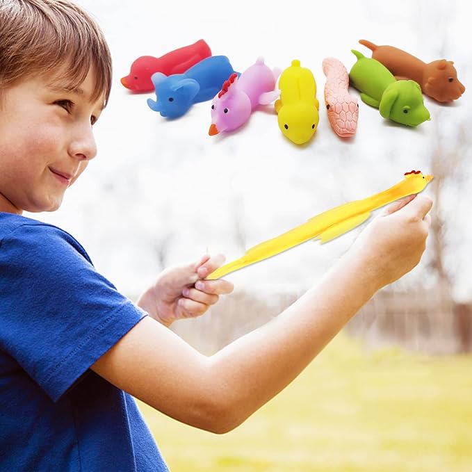 36Pcs Finger Slingshot Catapult Animal Toys,Flick Stretchable Rubber Flying Stretchy Cats Toy for Festivals,Party Favors,Flying Games,Thanksgiving,Christmas,Non Sticky