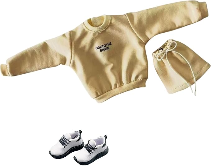 3-Piece Fashion Doll Outfit Set, Sweater with Short Skirt and Shoes, 11.5 inch Doll or BJD (Egg Yellow)