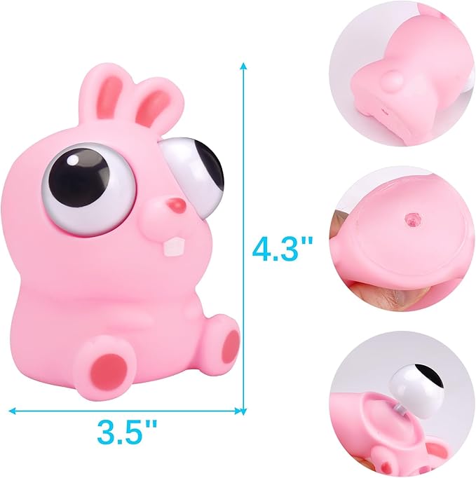Animal Squeeze Toys with Pop Out Eyes Eye Popping Stress Relief Toy Balls Fun Fidget Gagdets for Kids Birthday Party Favors 8 Pack