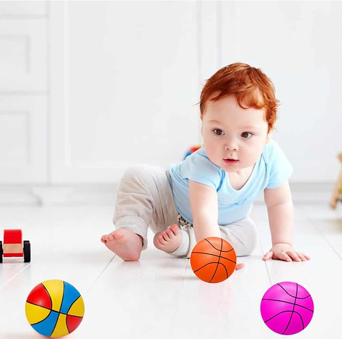 ABAJI Mini Basketballs 5" Toy Ball with Pump Needle Durable Material for Mini Hoop Toddlers Kids Teenagers for Pool Indoors Outdoors