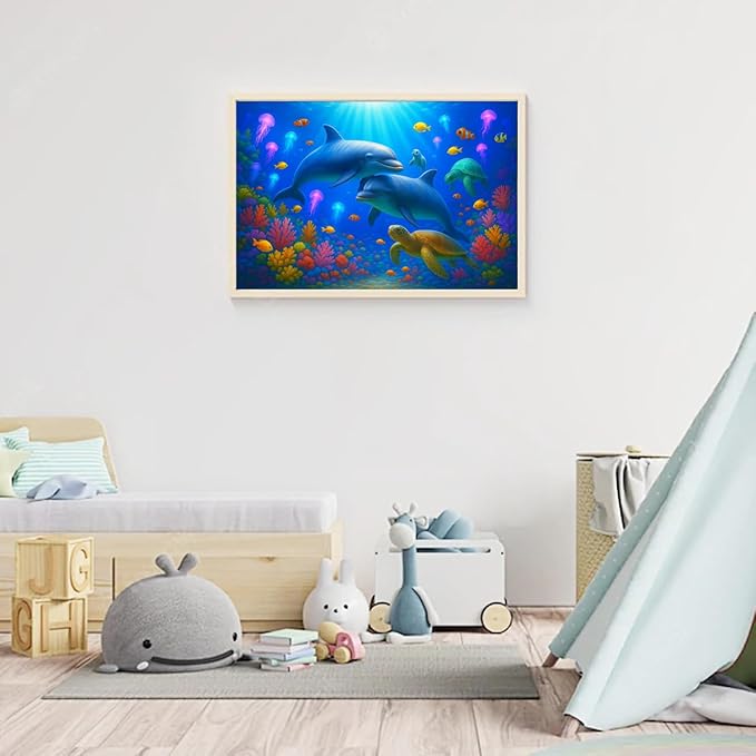 100-Piece Colorful Ocean Puzzles for Kids Ages 4-6 6-8 8-10, 100-Piece Jigsaw Puzzle with Dolphins, Sea Turtles, Fish & Coral β Educational Toy for Boys & Girls β Underwater Animal Puzzle Game