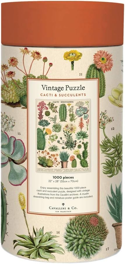 Cavallini 1000 Piece Puzzle, Cacti and Succulents (PZL/SUC)