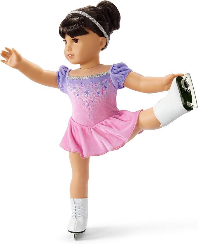 American Girl, Truly Me, Spin in Style Figure-Skating Outfit, Doll Clothes, for 18-inch Dolls, 4pcs, Ages 6+