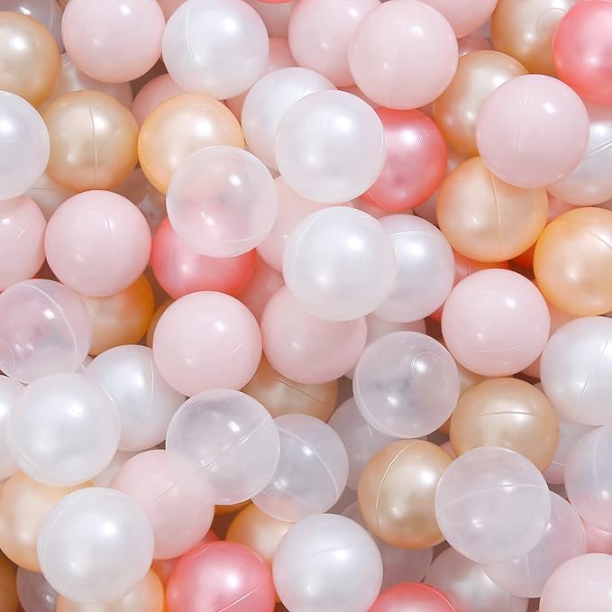 STARBOLO Ball Pit Balls for Toddlers Pack of 100 200 500 - BPA&Phthalate Free Non-Toxic Crush Proof Soft Plastic Balls for 1-5Years Old Toddlers Girl Kids Birthday Pool Playpen Tent Party