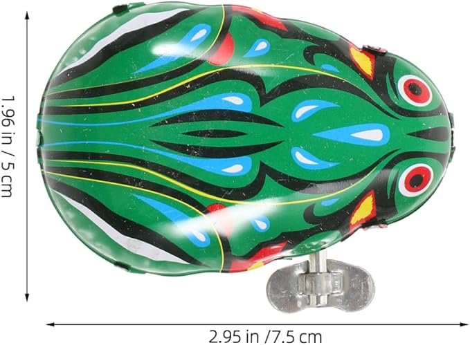 VANZACK 8Pcs Wind Up Frog for Retro Clockwork Jumping Frogs Creative Educational Cartoon Playthings for Green