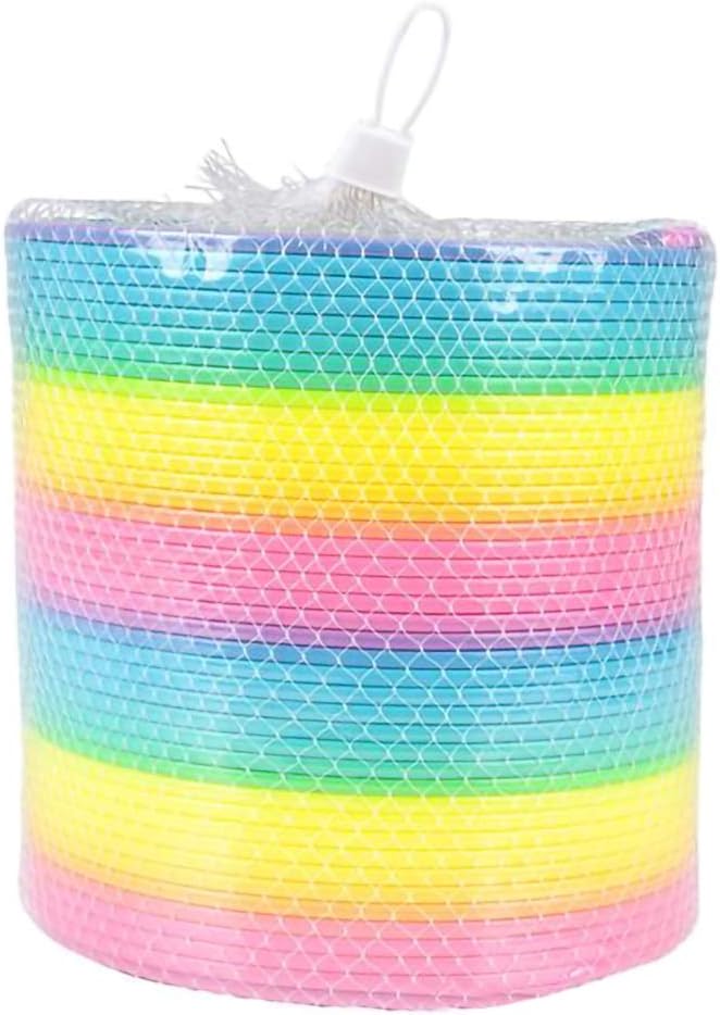 The Dreidel Company Jumbo Rainbow Plastic Coil Spring, Party Favor for Kids, Individually Wrapped, 7" (175mm) Spring (Single)
