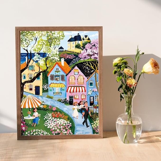 Jigsaw Puzzles for Adults 1000 Pieces, Interlock Perfectly No Dust, Impossible Difficult Hard Fun 1000 Piece Jigsaw Puzzles for Adults-1:1 Poster-Village Stroll