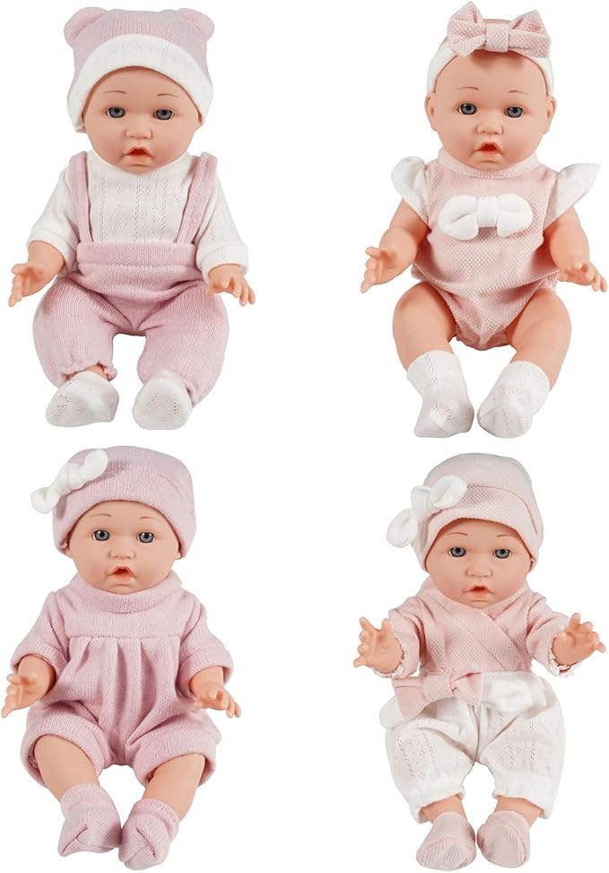 12 inch Doll Clothes and Accessories for 10 11 12 inch Dolls, Include 4-Packs Baby Doll Clothes Hat Headband Socks (Not Include Doll)